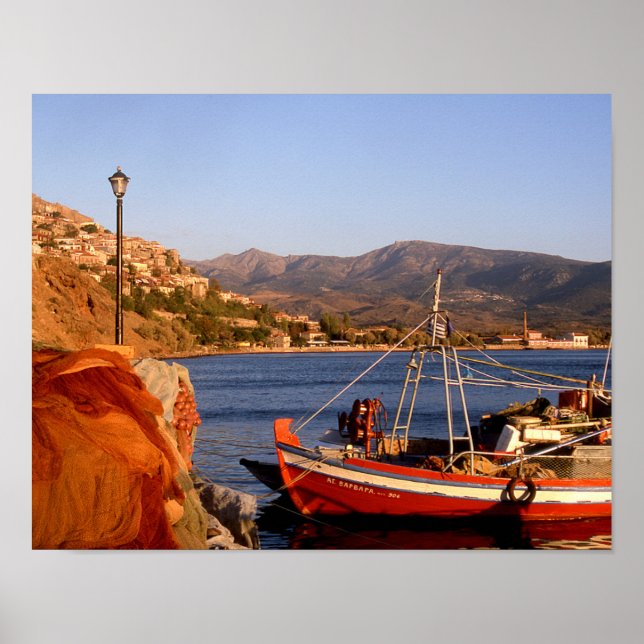 Poster de l'île de Lesvos, Grèce (Devant)