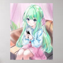 Poster de l'illustration de la petite fille mignon
