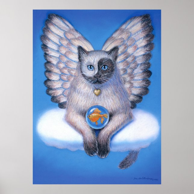 Poster de l'Imaginaire Art Yin Yang Cat Zen Bouddh (Devant)