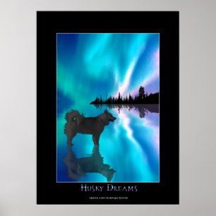 Poster de l'Imaginaire Aurora Wilderness Husky & Y