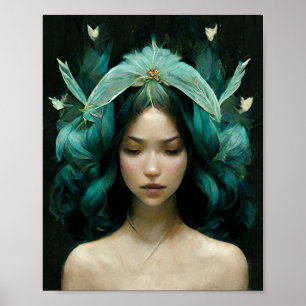 Poster de l'Imaginaire de cheveux Fairy Bleu