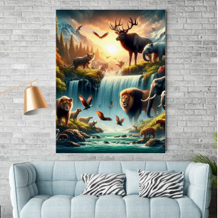Poster de l'Imaginaire de chute d'eau Mystique Lan