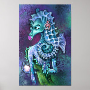 Poster de l'Imaginaire Seahorse Lady Imprimer - Pe