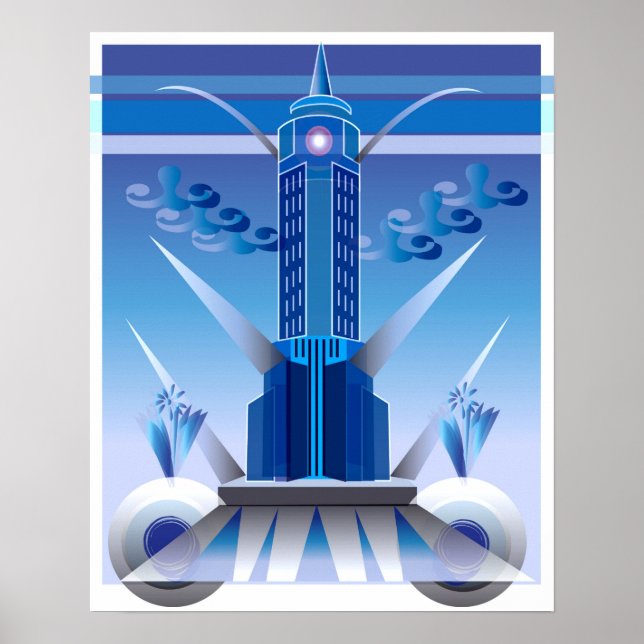 Poster de l'immeuble de ville Art déco classique (Devant)