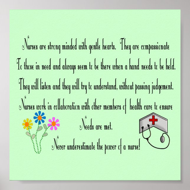 Poster de l'infirmière "Le pouvoir d'une infirmièr (Devant)