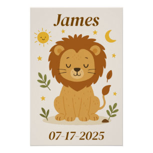Poster de Lion personnalisé pour enfants