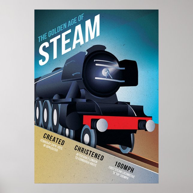 Poster de Locomotive à vapeur britannique vintage (Devant)