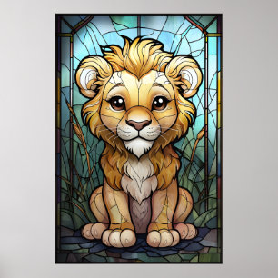 Poster de l'oiseau Lion en verre tendu - Regal Nur