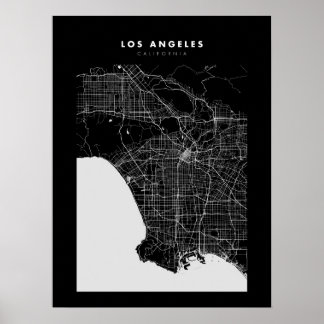 Poster de Los Angeles Dark City Map