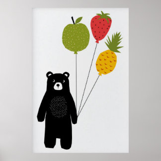 Poster de l'Ours avec ballons