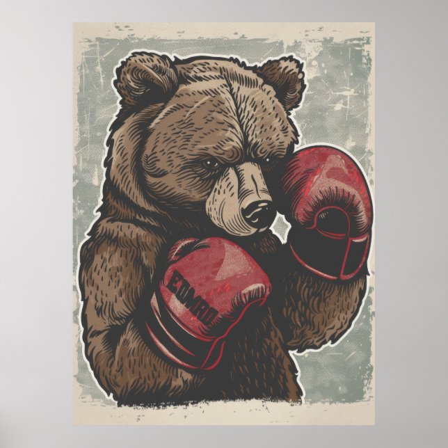 Poster de l'ours en boîte sauvage et en cire (Devant)
