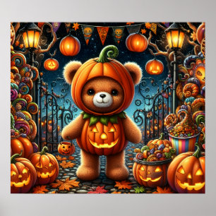 Poster de l'ours en peluche d'Halloween