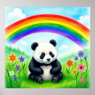 Poster de l'ours Panda Aquarelle