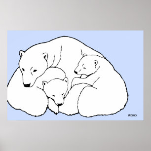 Poster de l'ours polaire Art Imprimer Faune Décor 