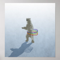 Poster de l'ours polaire Hula-Hoop