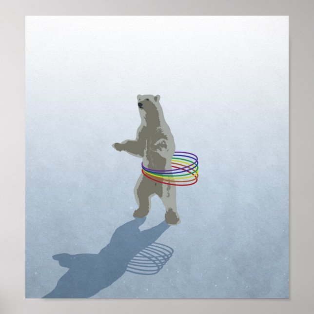 Poster de l'ours polaire Hula-Hoop (Devant)