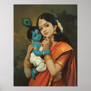 Poster de Maa Yashoda et Little Krishna