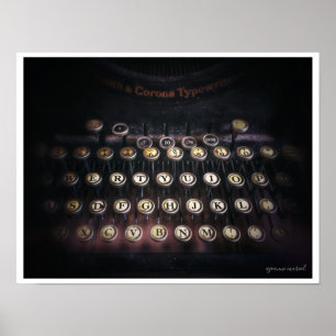Poster de machine à écrire vintage