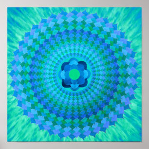 Poster de mandala aux fleurs flamboyantes