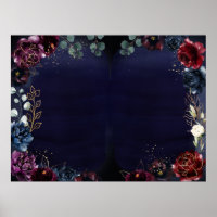 Poster de Mariage de la marine de Bourgogne Blank 