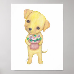 Poster de marionnettes Yellow Labrador Retriever