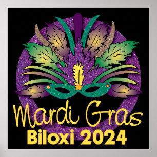 Poster de Masque Mardi Gras - 2024 - Biloxi, MS