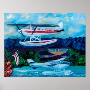 Poster de matte de l'Alaska, Anchorage Lake Hood
