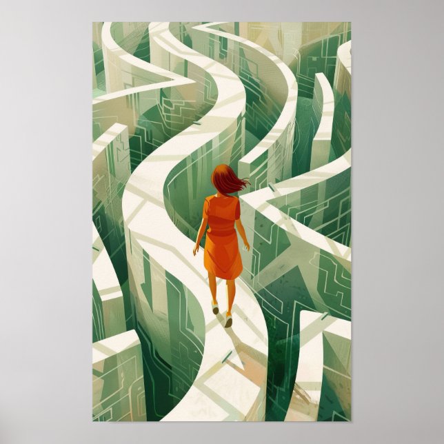 Poster de Maze de marche - Art de Maze amusant et  (Devant)