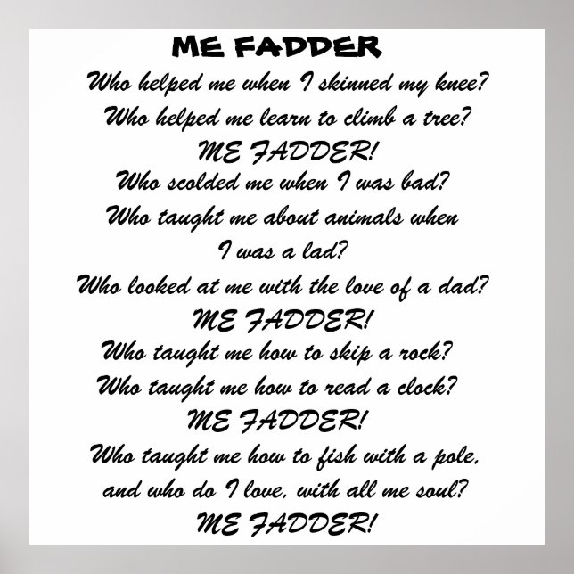 Poster de ME FADDER POEM (Devant)