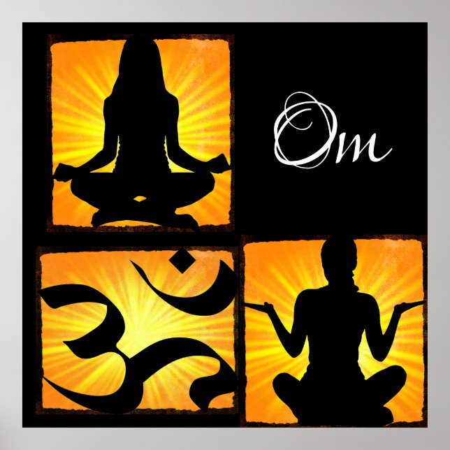 Poster de méditation Om Yoga (Devant)