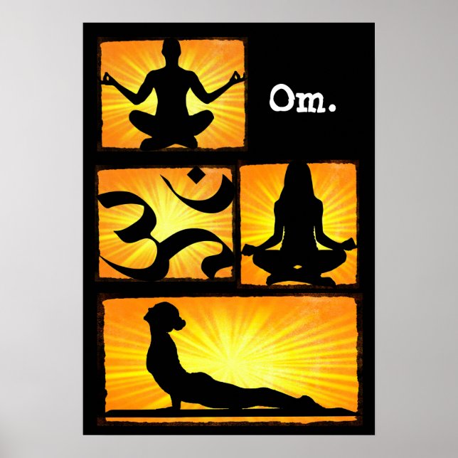 Poster de méditation Om Yoga (Devant)