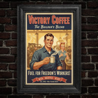 Poster de mélange du fabricant de café Victory vin