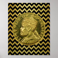 Poster de Menelik II Lion Rasta Solomon Jah Rastaf