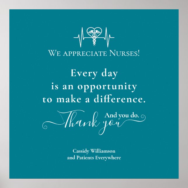 Poster de Merci Patient à l'infirmière personnalis (Devant)