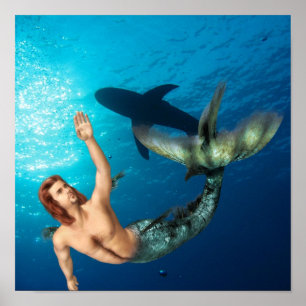 Poster de Merman avec requin