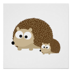 Poster De mignons hérissons