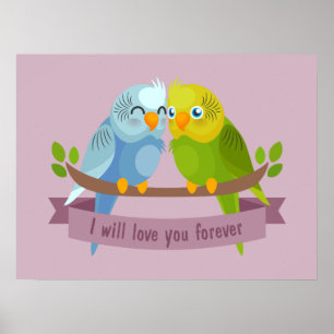 Poster de mignons Inséparables