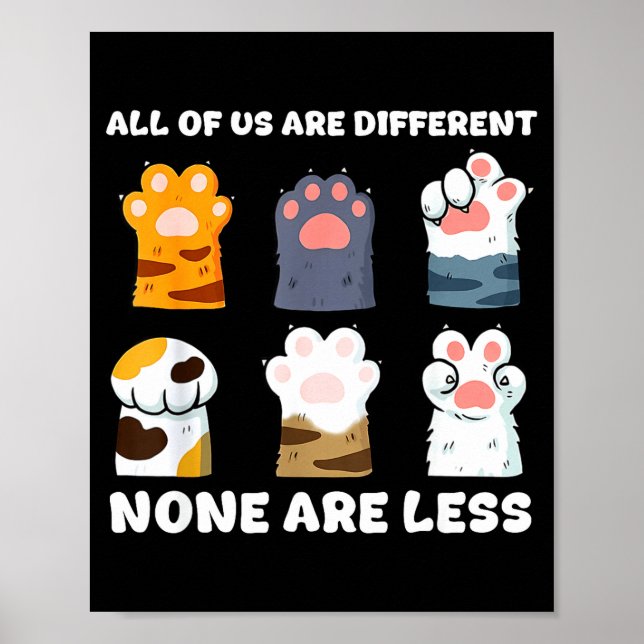 Poster De mignons petits pattes de chat différents sont a (Devant)