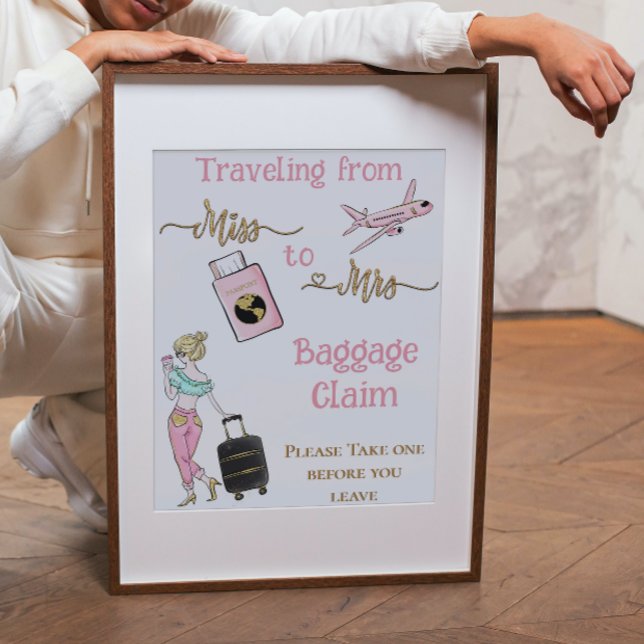 Poster De Miss à Mrs Cadeau de voyage pour la fête de mar (Créateur téléchargé)