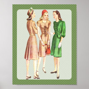 Poster de mode des années 1940