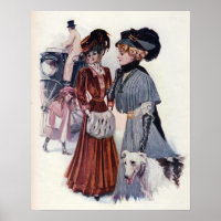 Poster de mode d'hiver vintage Edwardian