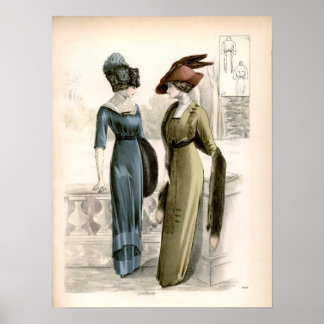 Poster de mode vintage édouardienne