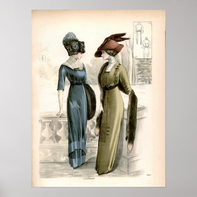 Poster de mode vintage édouardienne (Devant)