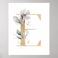 Poster de monogramme Lettre E