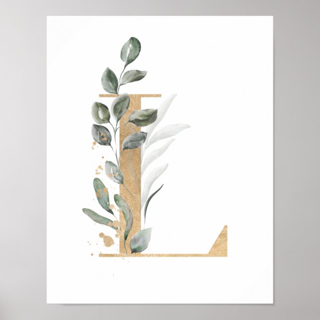 Poster de monogramme Lettre L (Devant)