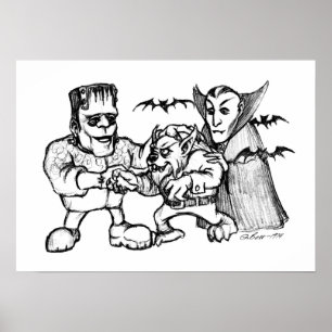 Poster de monstres amusants