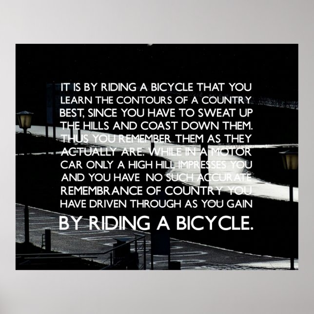 Poster de motivation à vélo. (Devant)