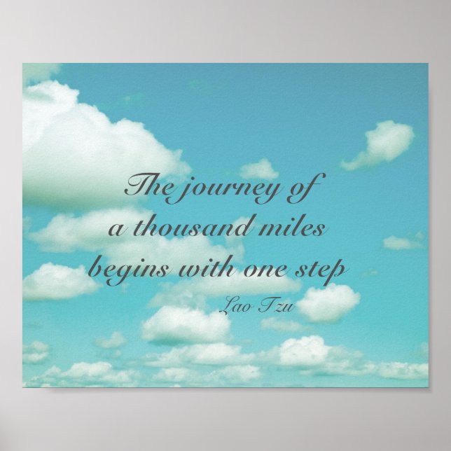 poster de motivation citation zen sur la photo blu (Devant)