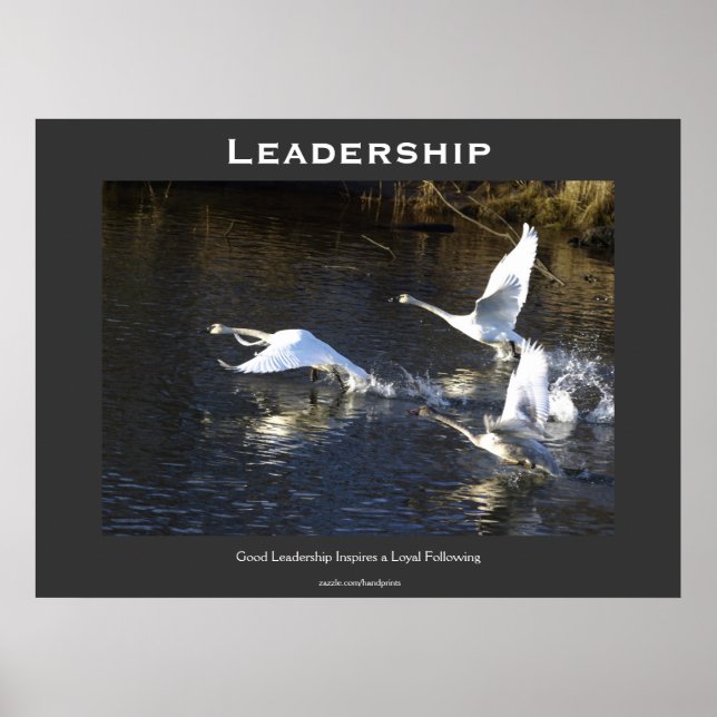 Poster de motivation des cygnes trompettes (Devant)
