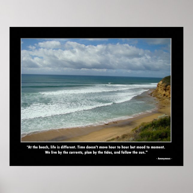 Poster de motivation - La vie à la plage (Devant)